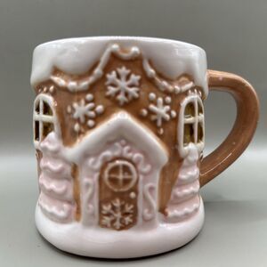 Vintage Christmas Mug Gingerbread House Peppermint Pine Ceramic